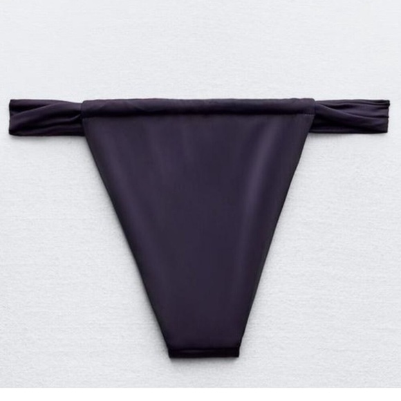 NEW Zara Deep Plum Purple Curtain Slide String‎ Bikini Bottom - Picture 2 of 4